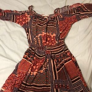 super cute boho off the shoulder dress